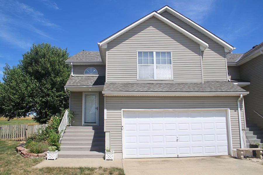 Front of townhome driveway parking