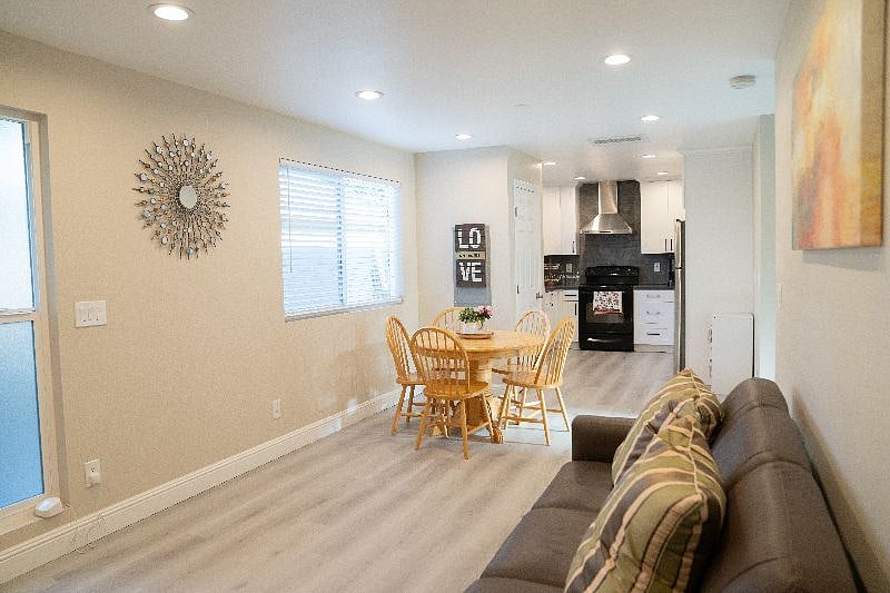 Living room and dining area