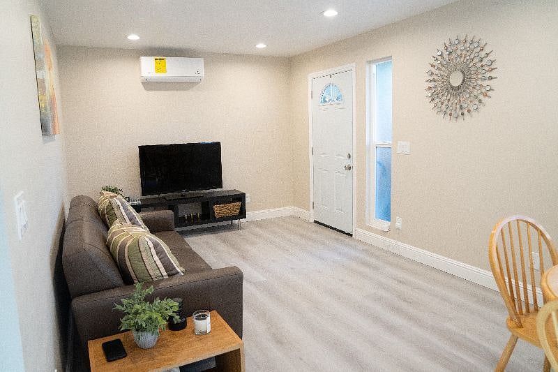 Living room and dining area