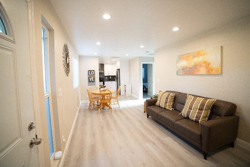 Living room and dining area