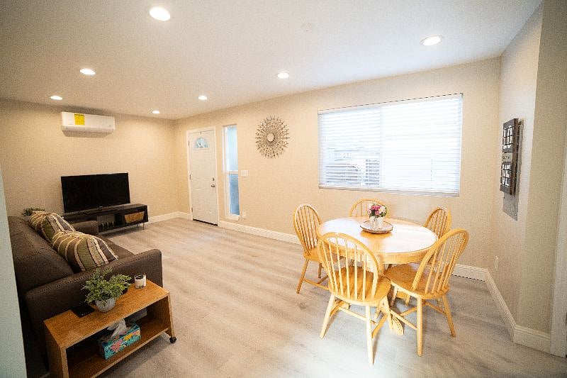 Living room and dining area