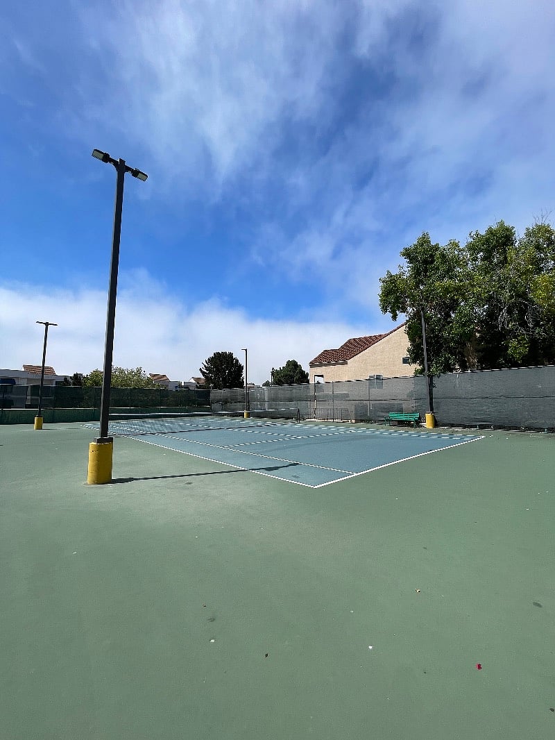 Tennis court inside complex