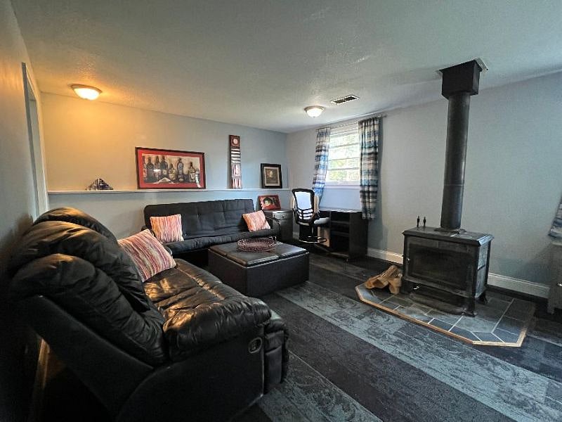 Large Family /Game room with wood burning stove