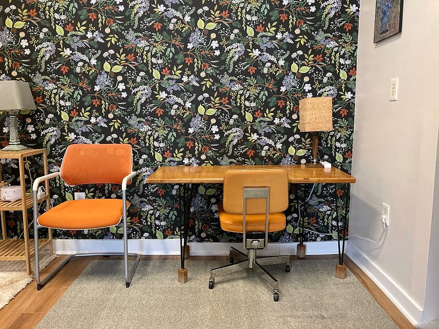 Bedroom with desk.