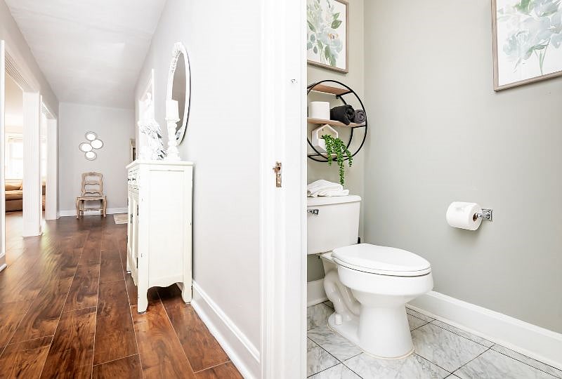 Half bath in hallway