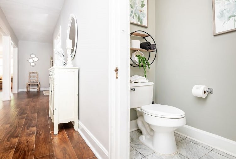 Half bath in hallway