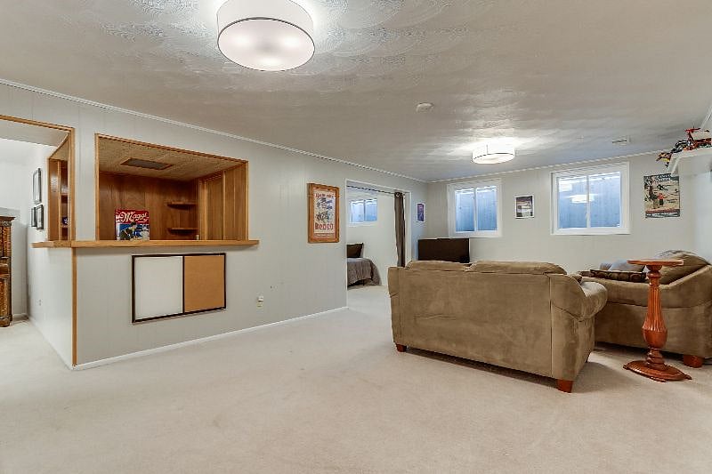 Basement living room and play space