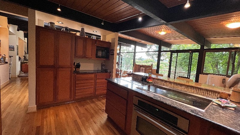 Kitchen view to outside and Deck