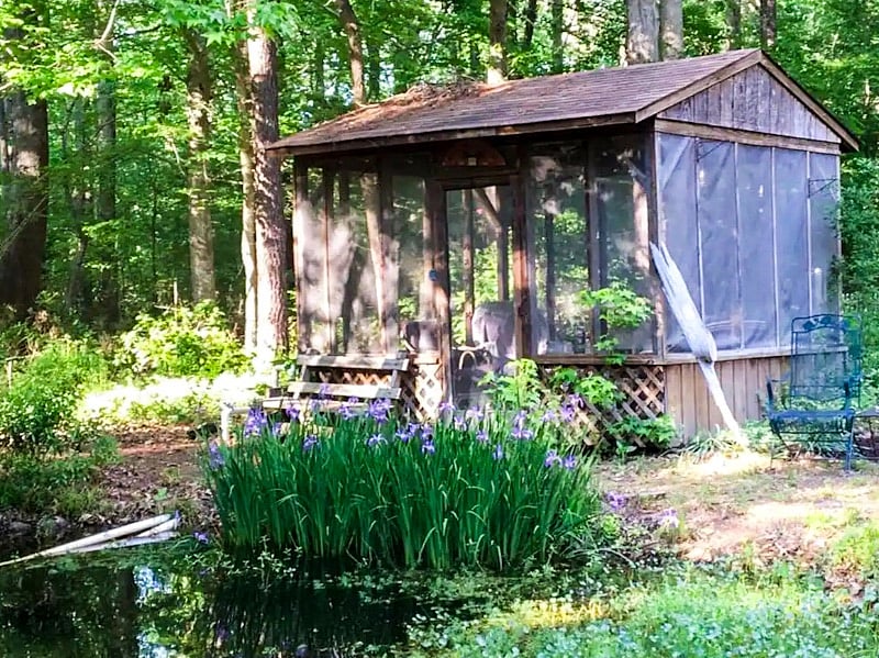 Relaxing Gazebo that overlooks pond.