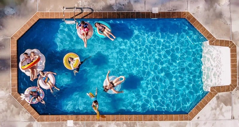 The pool is shared with homeowners.