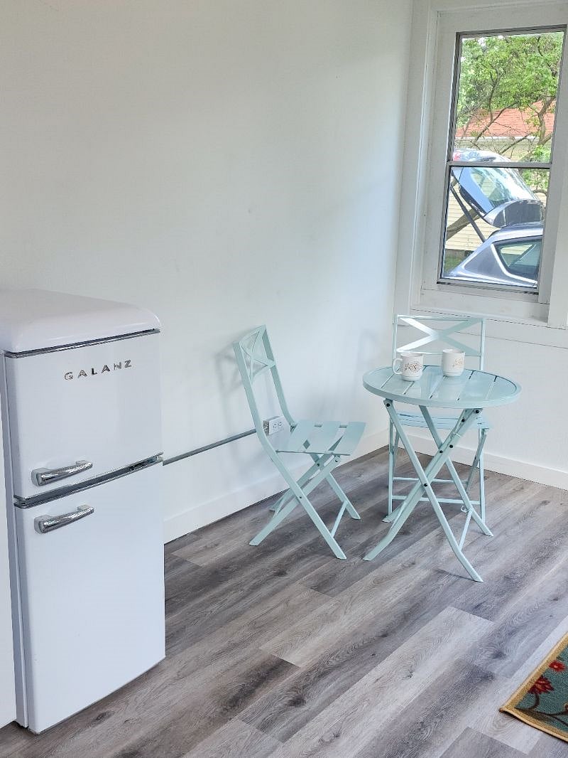 Sunporch with mini-fridge for beverages and frozen treats!