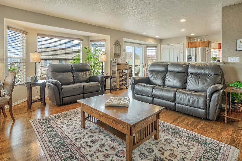 Family room conveniently opens into the kitchen.
