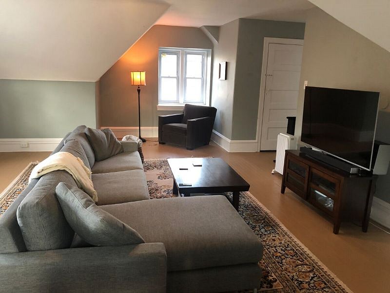 Private living area with TV and dining nook