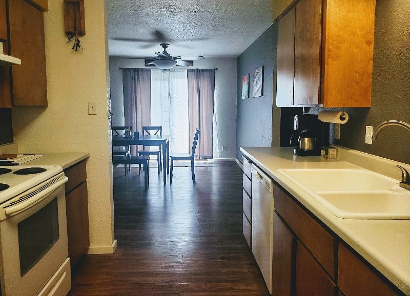 View to dining room from Kitchen.
