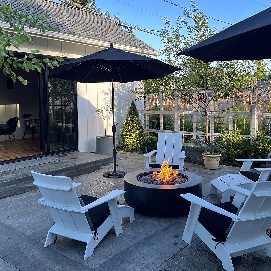 Beautiful courtyard fire feature for your relaxing evening.