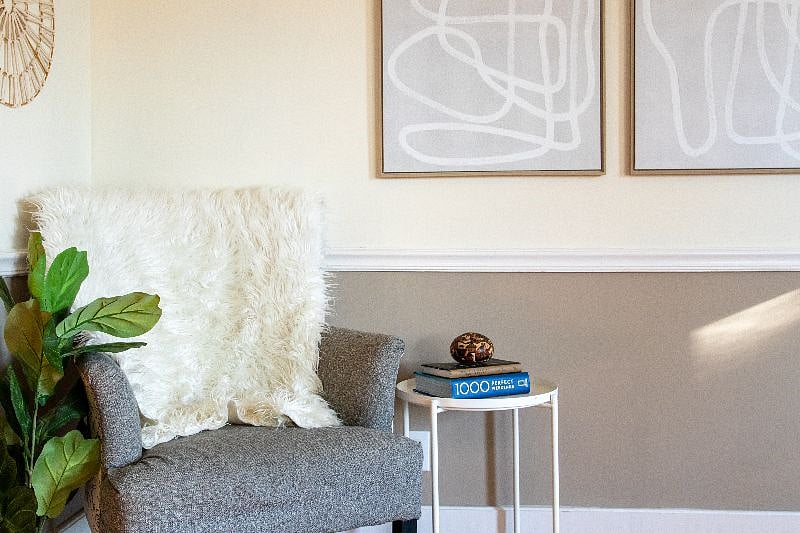 Cozy reading nook in the living room