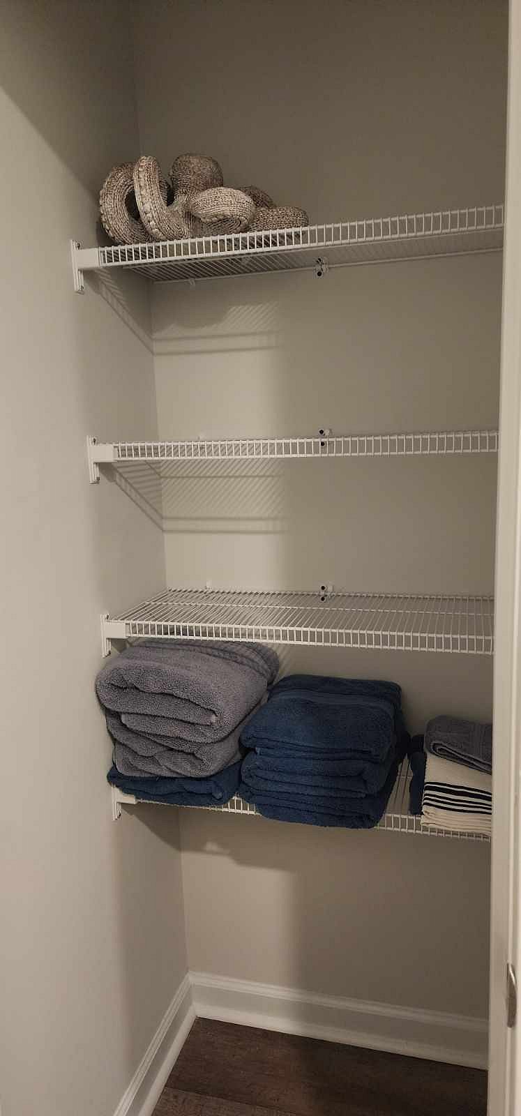 Private Bathroom Closet with linens