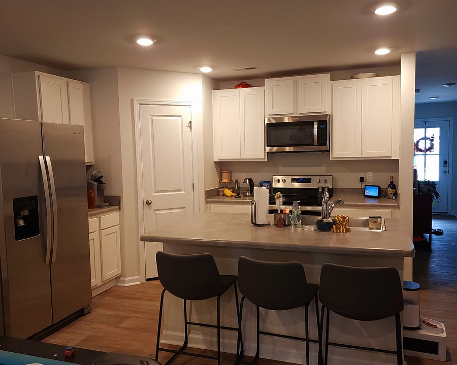 Open kitchen with pantry