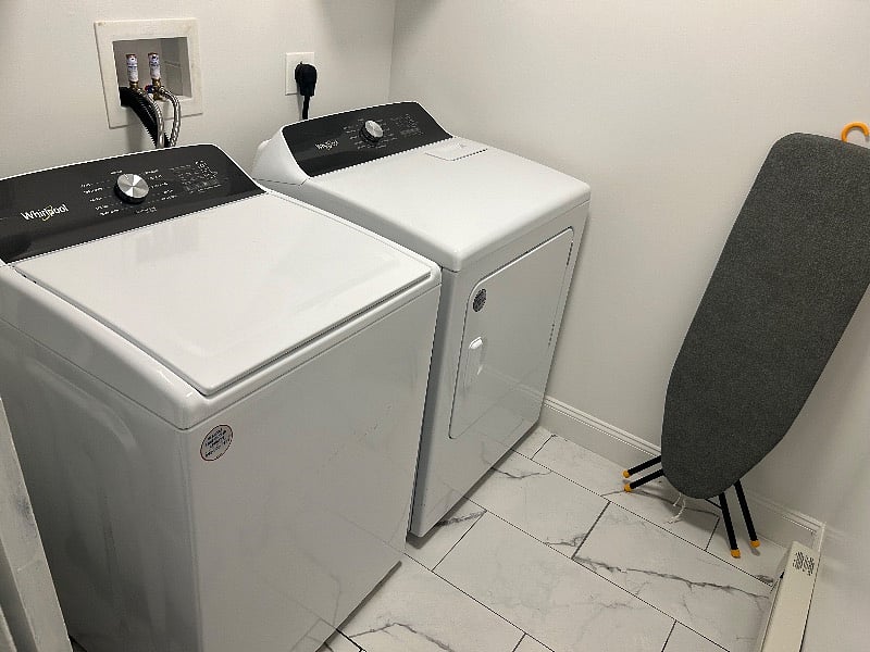 In unit laundry with iron and full-size ironing board