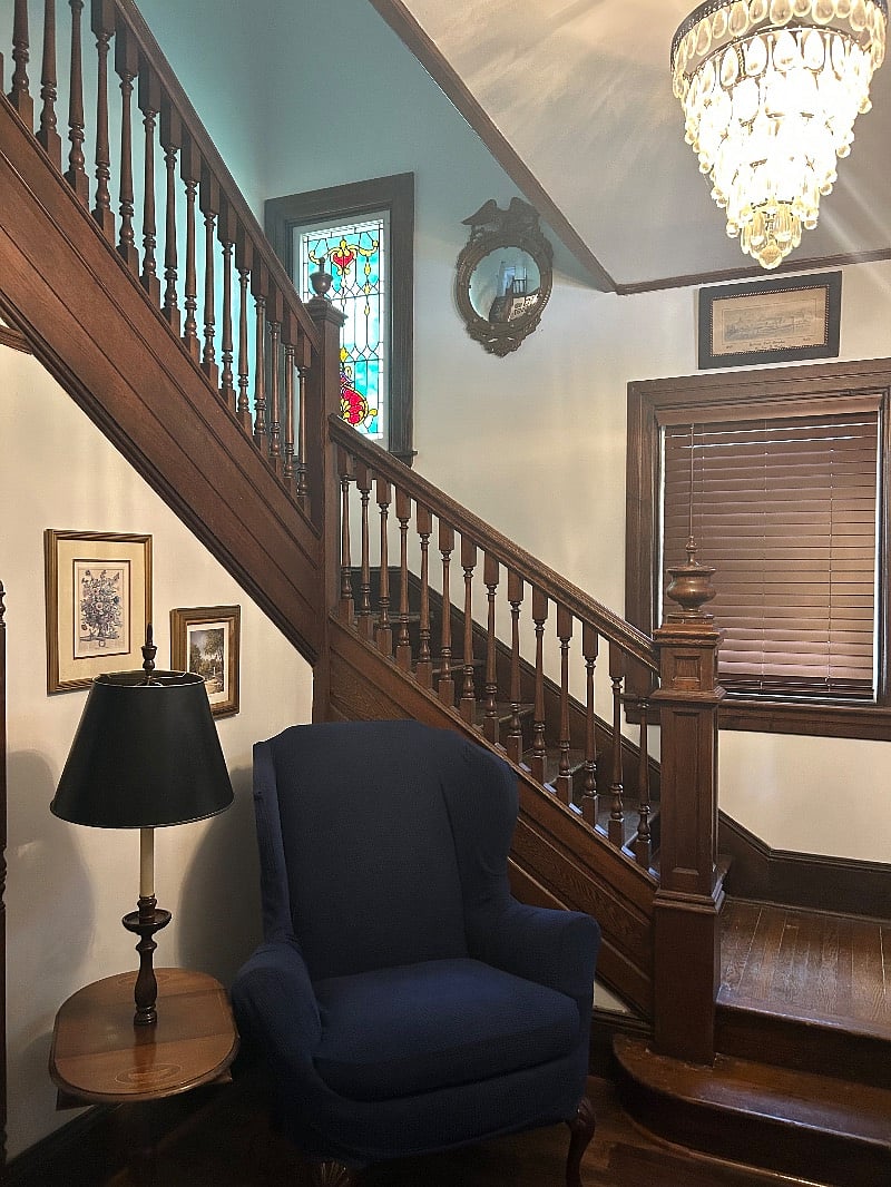 Foyer and grand stairway on first floor