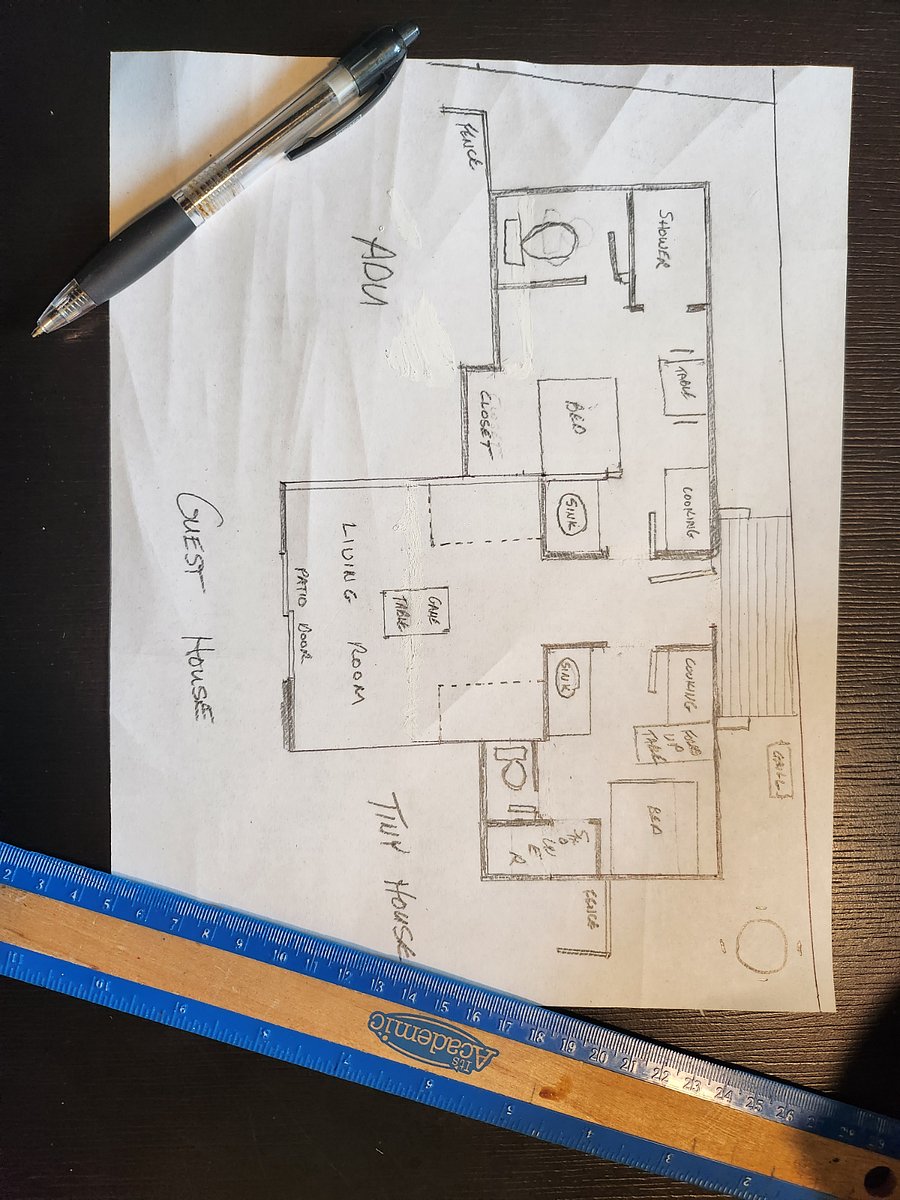 Floor Plan sketch I drew for my crews to build the interior and finish.