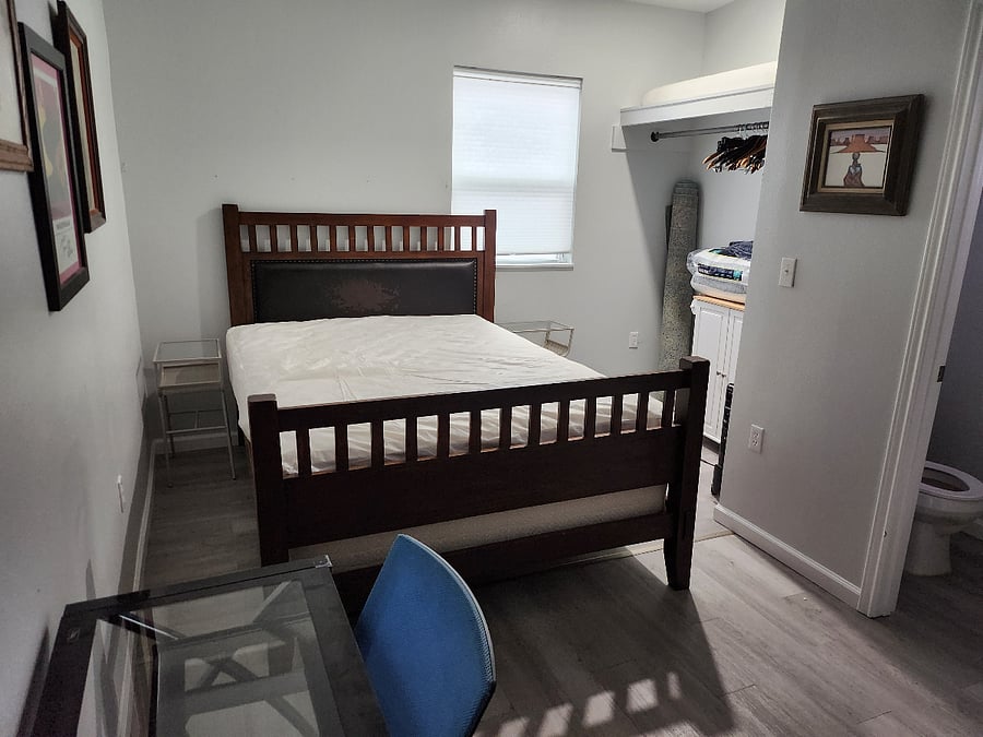 Queen bed now in our North Bedroom