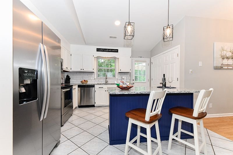 kitchen with island for easy entertaining