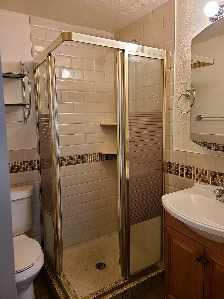 Private 3/4 bath next to bedroom.