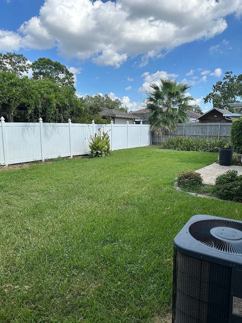 fenced in back yard