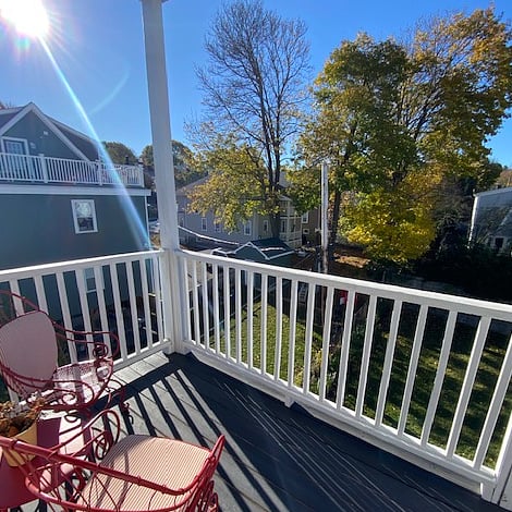 Sundrenched back porch where you can enjoy the views with a morning cup of coffee or tea!