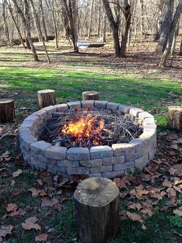 6' Diameter Fire Pit always ready for S'Wmores & Hot Dogs.