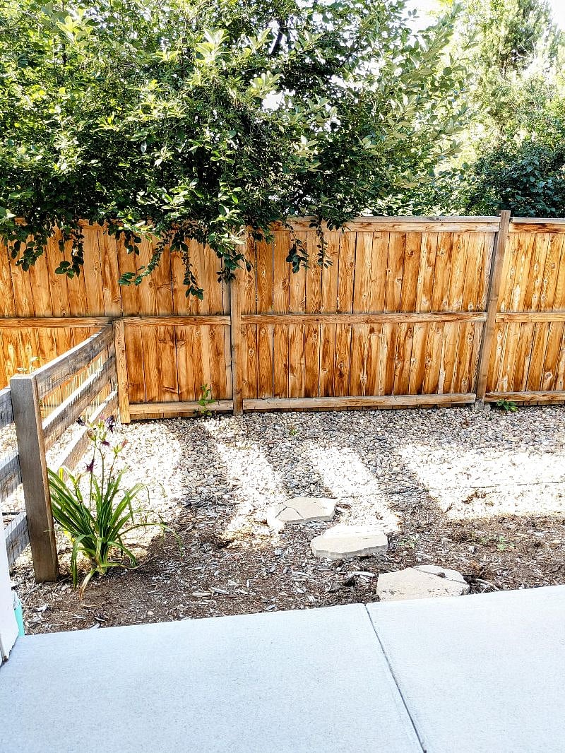 Backyard off of dining area