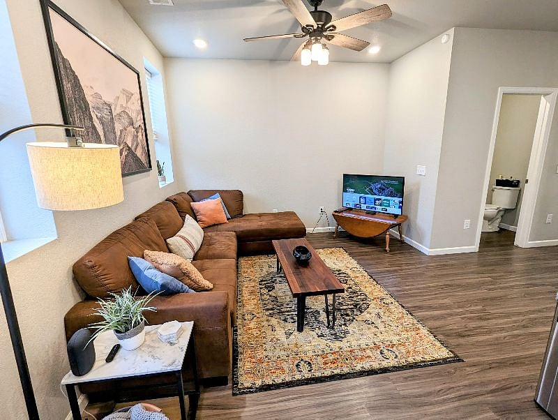 Living room with smart TV