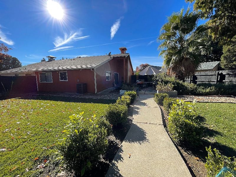 Backyard and pathway