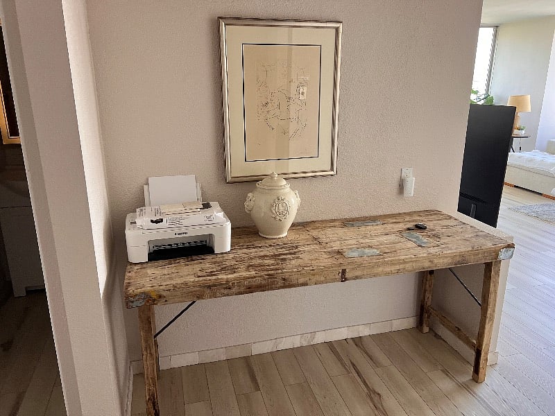 Computer desk with hi speed internet included.