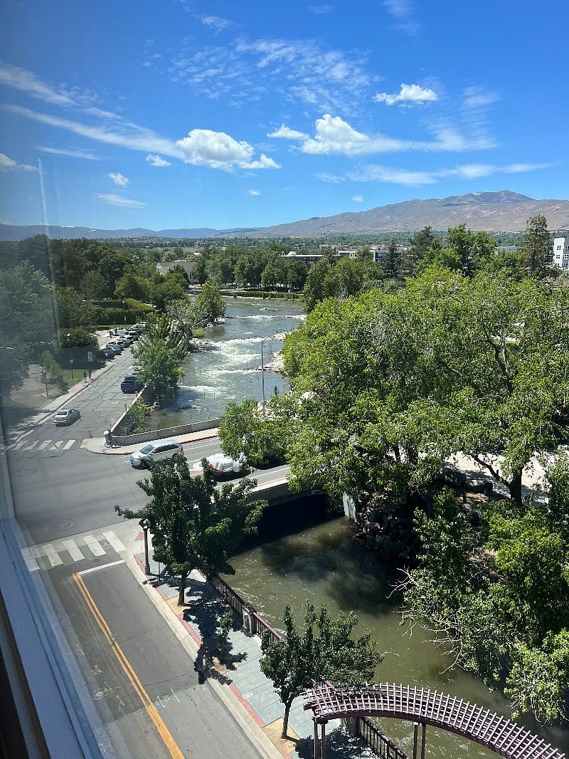 Look west up the Truckee River towards Lake Tahoe