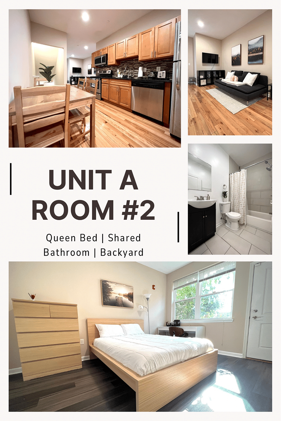 Bedroom #2 on Ground Level
Queen Sized Bed (1 Person Only)
Desk
Closet
Shared Bathroom (2 People Max)
Private Backyard
Available 7/1/27 - $825/mo