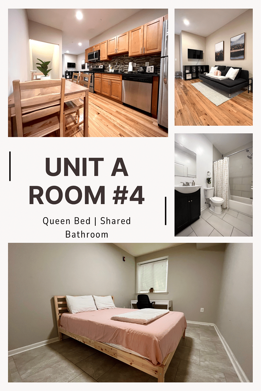 Bedroom #4 in Semi-Basement Level
Queen Sized Bed (1 Person Only)
Desk
Dresser
Shared Bathroom (2 People Max)
Available 9/1/26 - $795/mo