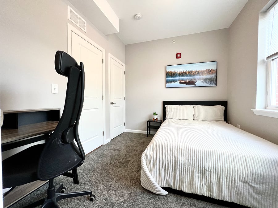 Unit C Bedroom #1 - Full Sized Bed, Desk, and Private Bathroom inside room
$895 Available 8/11/26