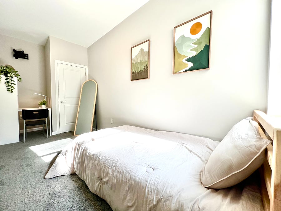 Unit C Bedroom #2 - Twin Sized Bed, Desk, and Private Bathroom across room
$895 Available 6/1/2027