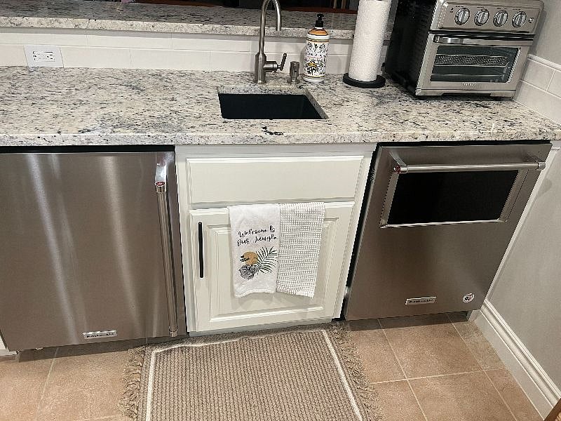 Kitchen Aid Bar fridge and full size dish washer