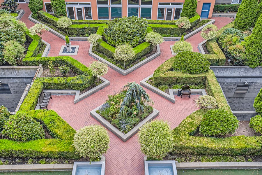 Beautiful courtyard view.