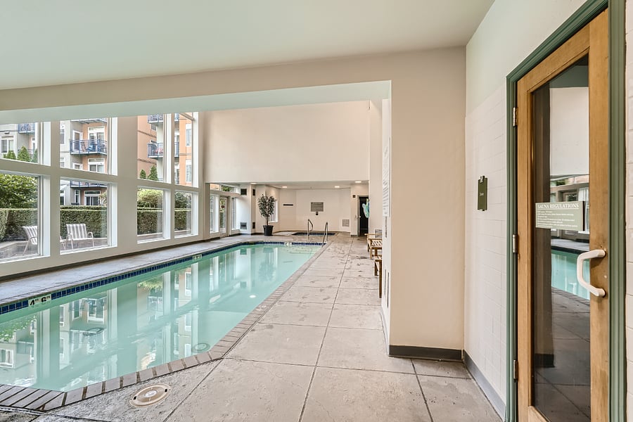 Enjoy the pool, hot tub, sauna and gym.