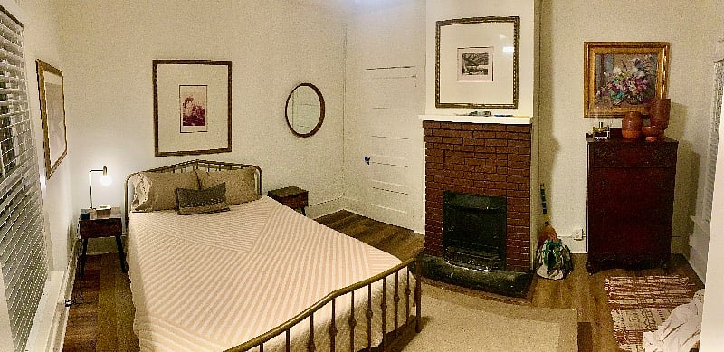 First Bedroom with Queen Size Bed with Ceiling Fan