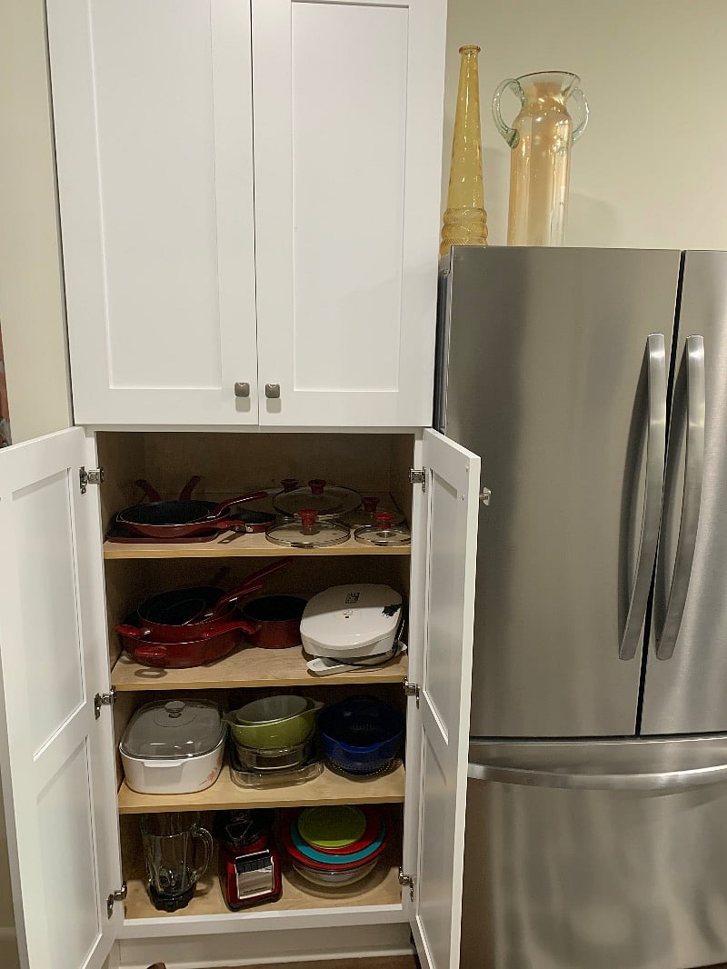 Oversized Pantry Cabinet to work from and store items.