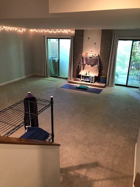 Yoga studio with treadmill