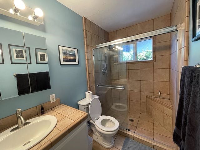 Spacious shower.
