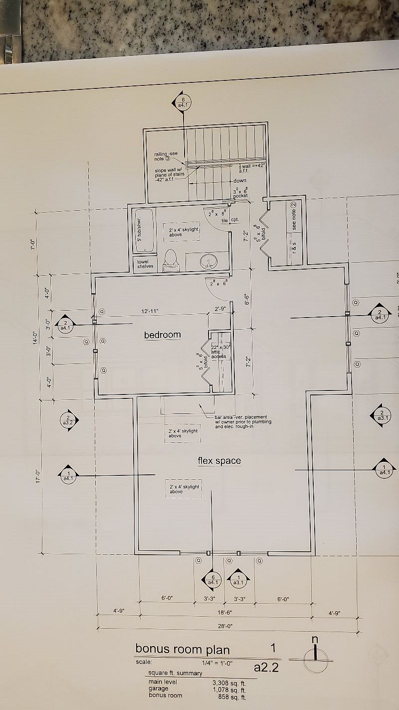 Blueprint of space.  "Flex" space is kitchenette. dining space and living room.  Area outside of bedroom is office space.  Large closet space in hallway to accommodate extra storage. 