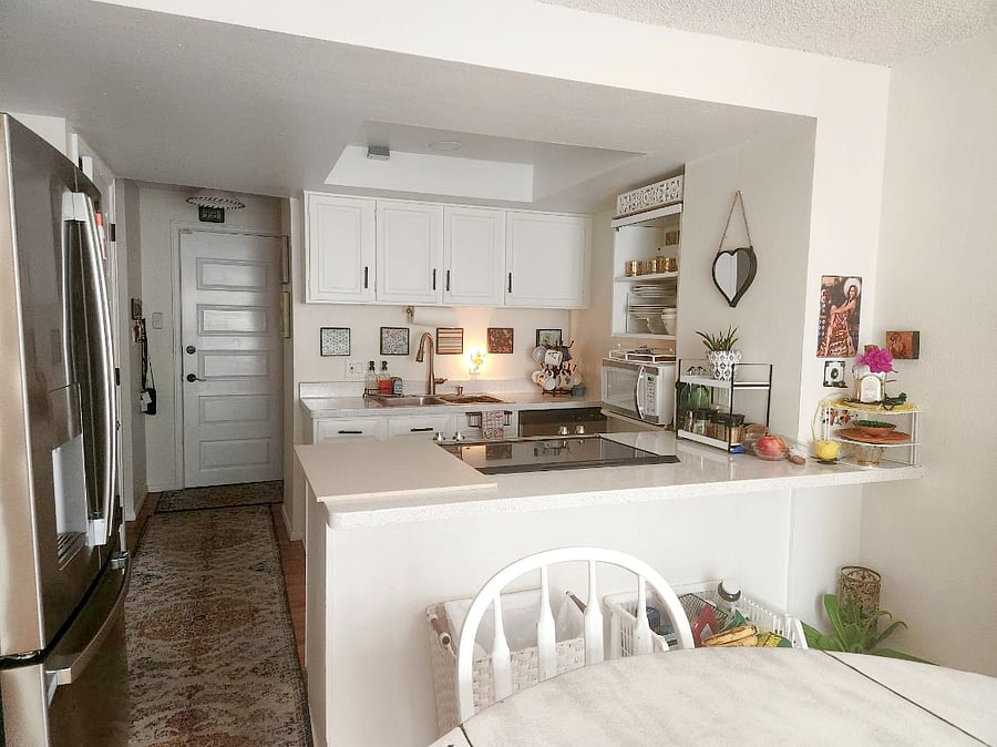 View of the shared kitchen. 