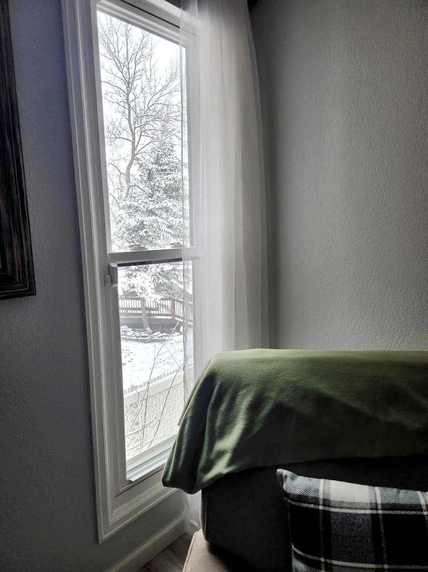 Room view of window. 